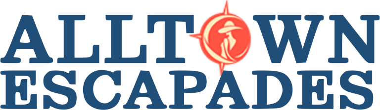 Alltown Escapades logo with traveler icon