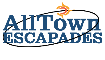 AllTown Escapades logo with sun icon